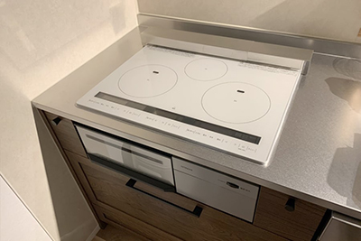 IHクッキングヒーター取付。ガスコンロからの取替。